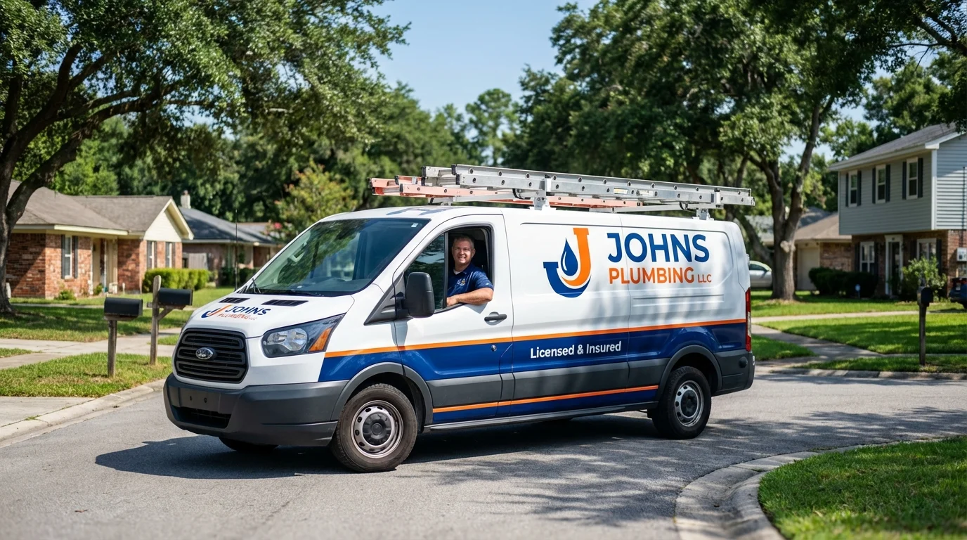Johns Plumbing LLC service van in Kalispell, MT