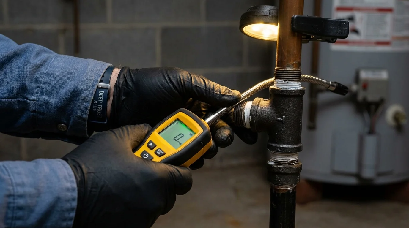 Gas leak detection with electronic sniffer by Johns Plumbing LLC in Kalispell