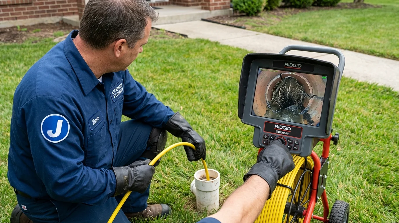 Sewer camera inspection being performed by Johns Plumbing LLC in Kalispell