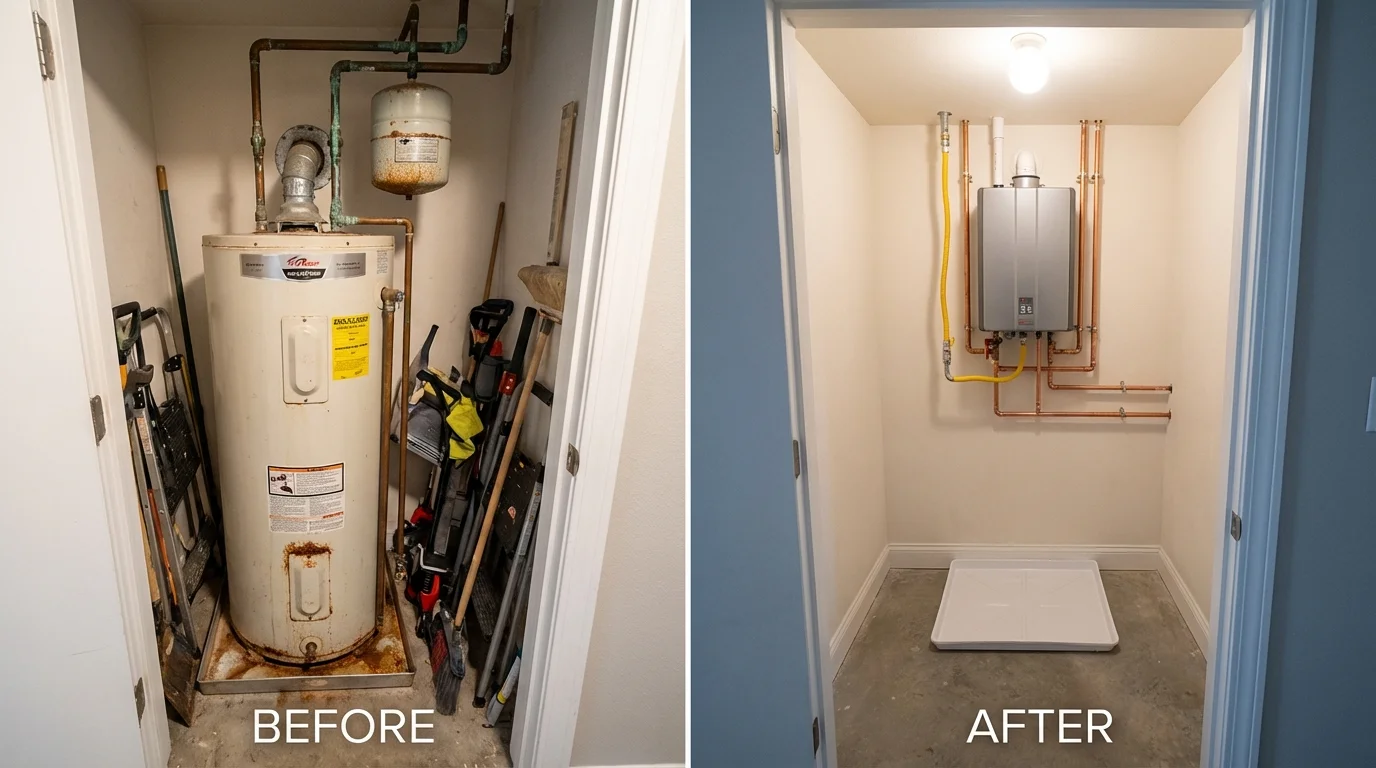 Tank water heater versus wall-mounted tankless unit comparison for Kalispell, MT homeowners